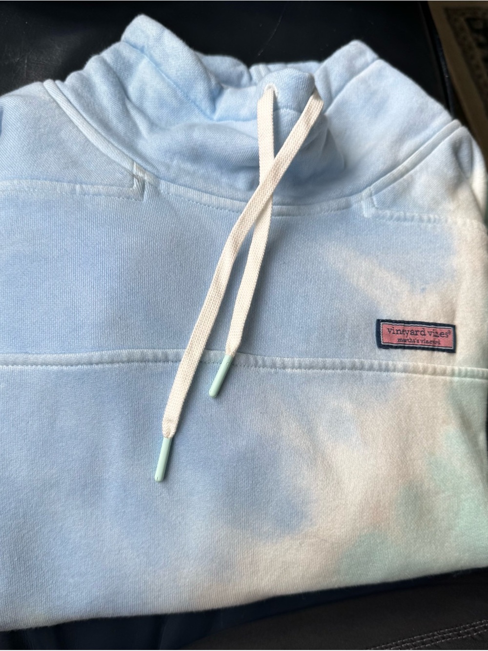 Vineyard Vines Colorblock Whale Logo Funnel Neck Hoodie Cotton Knit Women’s Med.